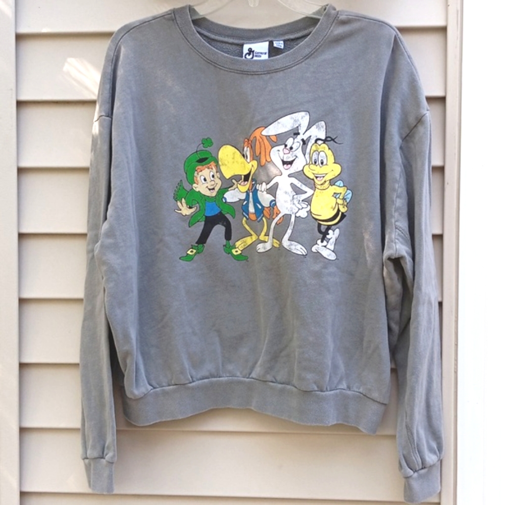 GENERAL MILLS Cereal 90s Characters Sweatshirt,size L